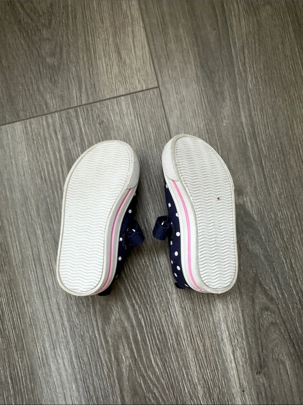 Toddler Navy Polka Dot Mary Jane Sneakers with Pink Insole